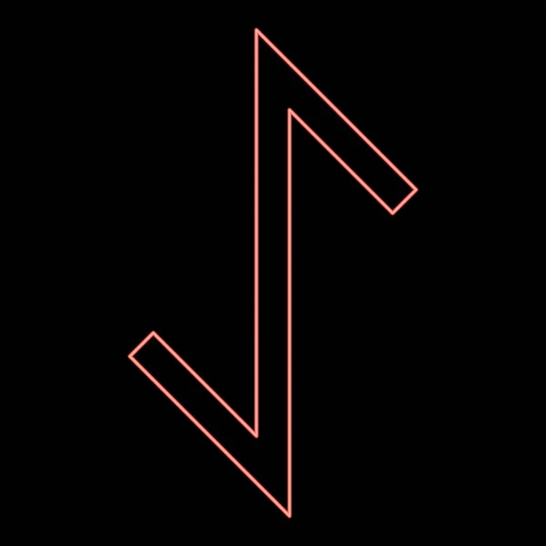 Neon Eywas Runa Idestyrka Egis Symbol Röd Färg Vektor Illustration — Stock vektor