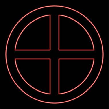 Ekmek konsepti üzerinde neon çapraz dairesi vücut parçaları İsa sonsuzluk işareti dini kırmızı renk vektör illüstrasyon düz ışık şekli