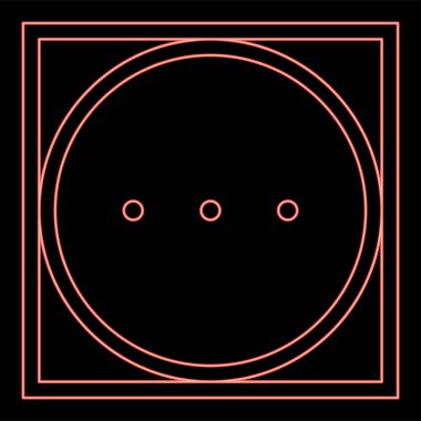 Makine yüksek sıcaklık kipinde kurutulan neon davullar giysi bakım sembolleri çamaşır yıkama konsepti kırmızı renk çizim düz resim çizimi ışık