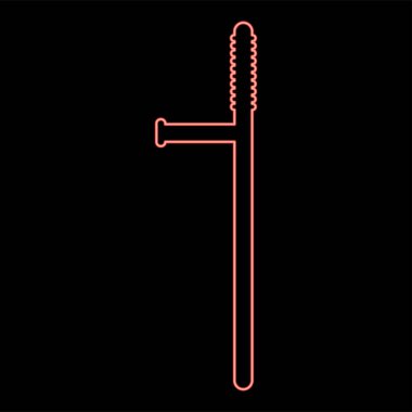 Neon baton kırmızı renk vektör illüstrasyon resmi düz stil ışık