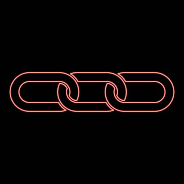 Neon zinciri bağlantıları Siyah renk vektör illüstrasyonu düz resim kırmızı renk vektör illüstrasyon düz resim düz ışık