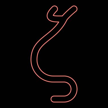 Neon zeta Yunan sembolü küçük harf yazı tipi kırmızı renk vektörü resimleme düz ışık