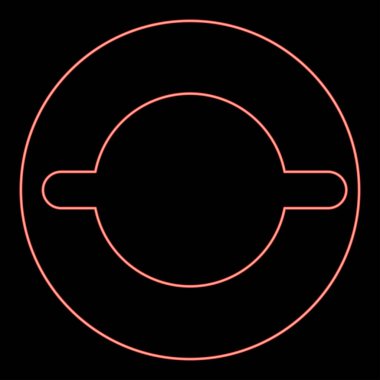 Neon gasket with groove laying red color vector illustration image flat style light