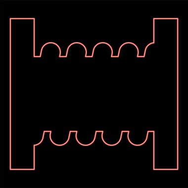 Neon spool wire cable coil reel cord red color vector illustration image flat style light