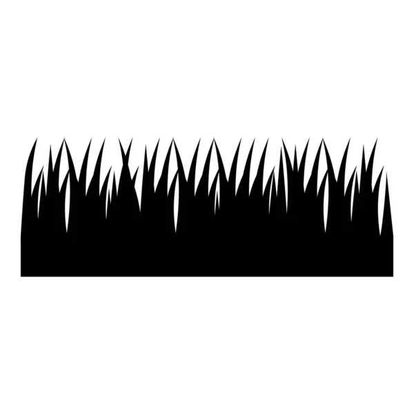 Граница Травы Оставляет Иконку Черного Цвета Векторной Иллюстрации Изображение Плоский — стоковый вектор