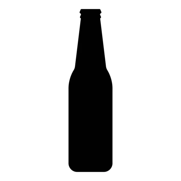 Bottle Beer Glass Icon Black Color Vector Illustration Image Flat — Stock Vector