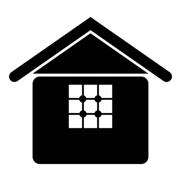 Дом Окном Дом Недвижимости Значок Резиденции Черный Цвет Векторная Иллюстрация — стоковый вектор