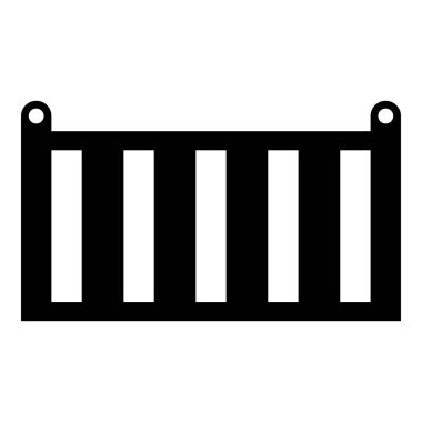 Kargo konteynırı nakliye deposu nakliye malları ürünleri nakliye kutusu simgesi siyah renk vektör illüstrasyon resmi düz