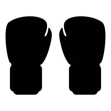 Kalıplı eldivenler yumruk egzersizi spor kıyafeti siyah renk vektör illüstrasyon görüntüsü düz stili