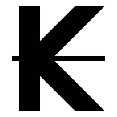 Kip para birimi sembolünü imzala Laos simgesi siyah renk vektör illüstrasyon resmi düz biçimi