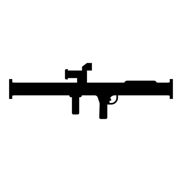 Tienda Lanzagranadas Bazooka Pistola Cohete Sistema Icono Negro Color Vector — Vector de stock