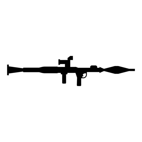 Grenade Lanceerder Militair Wapen Leger Pictogram Zwart Kleur Vector Illustratie — Stockvector