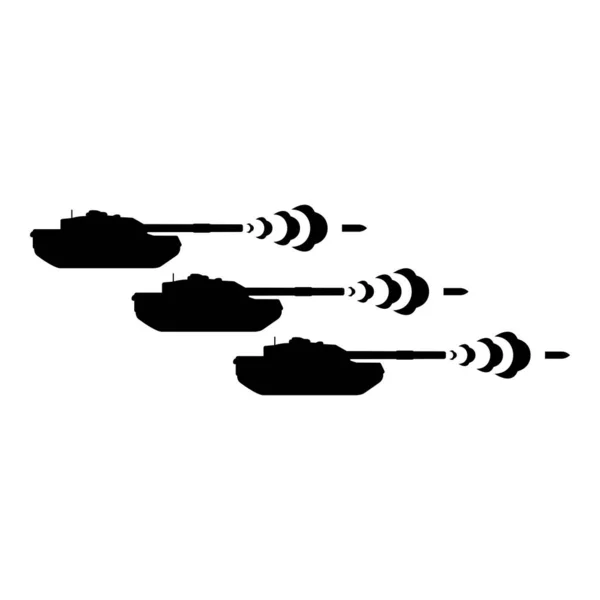射击坦克概念图标黑色彩色矢量图像平面样式简单 — 图库矢量图片