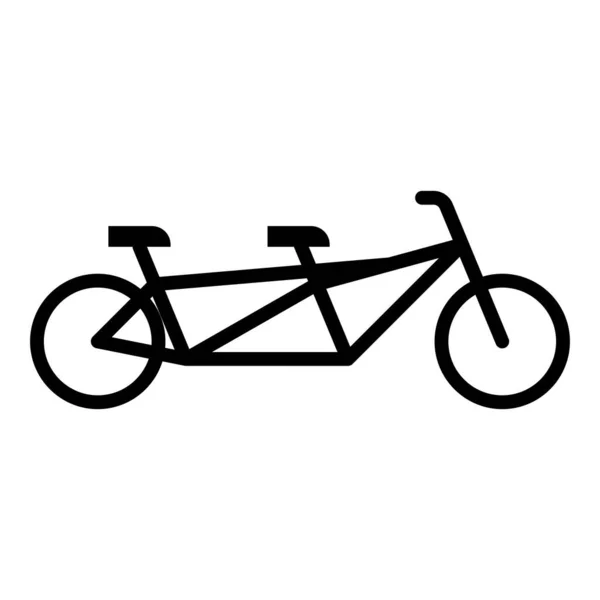 Ícone Bicicleta Bicicleta Tandem Cor Preta Vetor Ilustração Imagem Estilo — Vetor de Stock