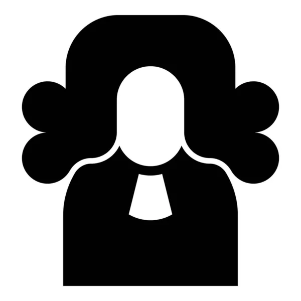 Judge Lawyer Jury Avatar Icon Black Color Vector Illustration Image — Stock Vector