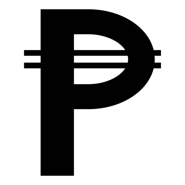 Signo Peso Filipino Moneda Dinero Símbolo Pesos Icono Color Negro — Archivo Imágenes Vectoriales