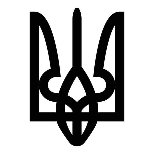 Ukraine coat of arms national emblem seal ukrainian state symbol sign icon black color vector illustration image flat style simple