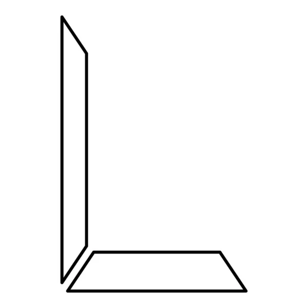 Bauteilrand Für Bildecke Rahmen Kontur Umriss Linie Symbol Schwarz Farbvektor — Stockvektor