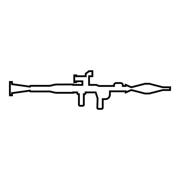 グレネードランチャー軍用武器の輪郭線アイコンブラックカラーベクトルイラスト画像薄いフラットスタイルシンプルな — ストックベクタ