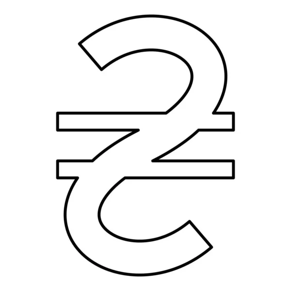 Символ Гривні Гроші Українська Валюта Знак Контурного Контуру Ікона Чорний — стоковий вектор