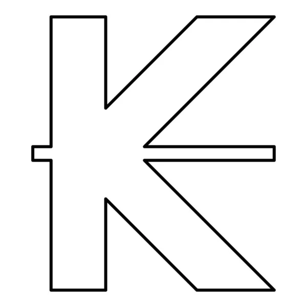 Εγγραφείτε Kip Σύμβολο Νόμισμα Λάος Περίγραμμα Γραμμή Περίγραμμα Εικονίδιο Μαύρο — Διανυσματικό Αρχείο