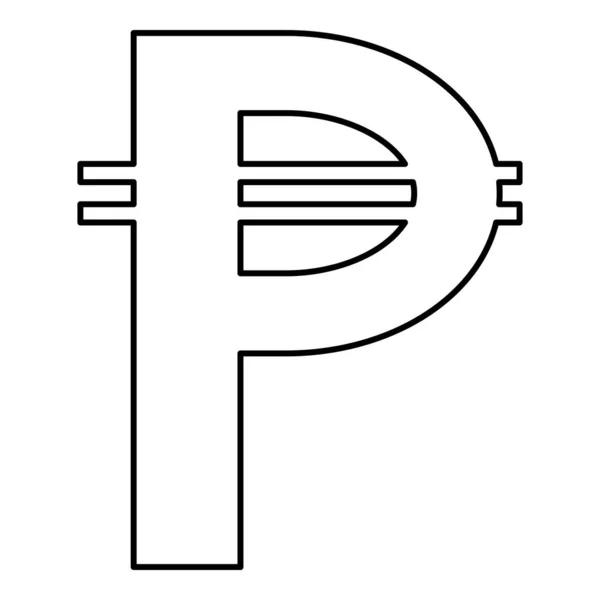 Znamení Filipínské Peso Měny Peníze Symbol Pesos Obrys Obrys Ikona — Stockový vektor