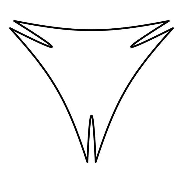 Driehoek Abstracte Vorm Voor Banner Superheld Teken Contour Outline Lijn — Stockvector