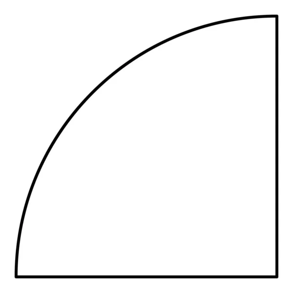 部分圆形1 4四边形轮廓线条图标黑色彩色矢量图像细平样式简单 — 图库矢量图片