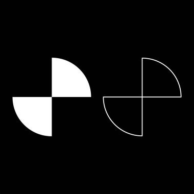 Kısım çember 1 / 2 2 2 Simge beyaz renk vektör illüstrasyon resmi basit katı dolgu dış hatları ince düz biçim