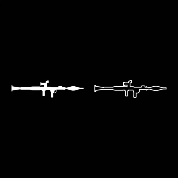 Peluncur Granat Senjata Militer Ikon Ikon Warna Putih Gambar Gambar - Stok Vektor