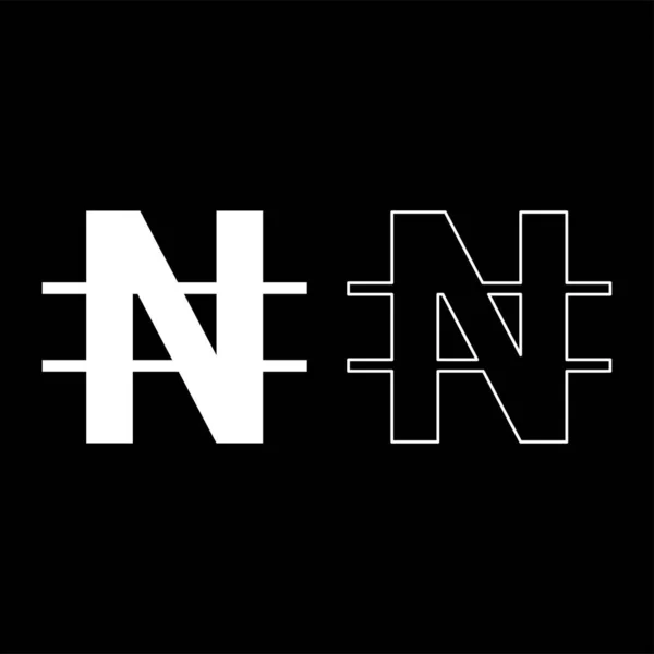 Simbolo Nayra Set Icona Bianco Colore Vettore Illustrazione Immagine Semplice — Vettoriale Stock