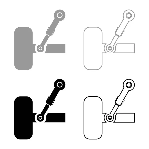 Rad Und Stoßdämpfer Autoaufhängungssystem Auto Service Set Symbol Grau Schwarz — Stockvektor