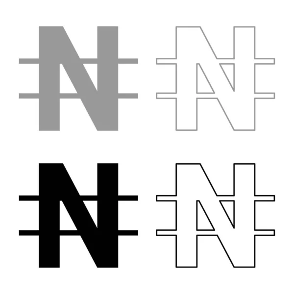 Символ Найра Набір Значок Сірого Чорного Кольору Векторні Ілюстрації Зображення — стоковий вектор