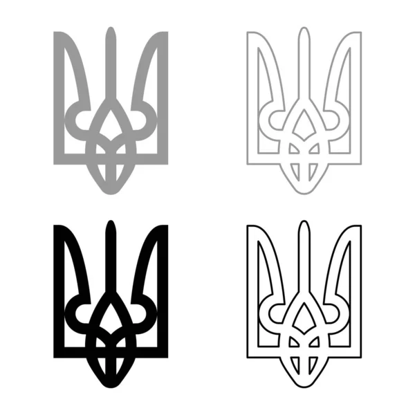 Ukrajina Erb Národní Znak Pečeť Ukrajinský Stát Symbol Znak Sada — Stockový vektor