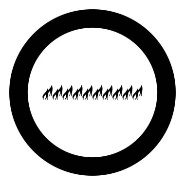 Alev satırı simgesi, siyah renk vektör illüstrasyon biçimi basit bir şekilde yakılıyor