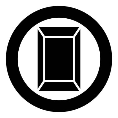 Şablon resim dikdörtgen simgesi yuvarlak siyah renk vektör illüstrasyon düz dış hat biçimi basit