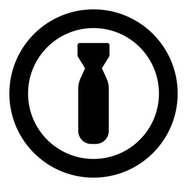 Hava simgesini dairesel siyah renk vektör resimleme biçiminde bombala