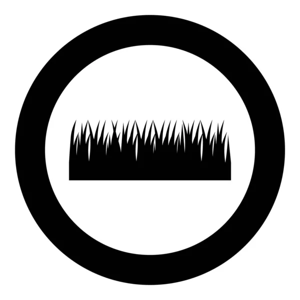 Grasrand Blätter Symbol Kreis Runde Schwarze Farbe Vektor Illustration Bild — Stockvektor