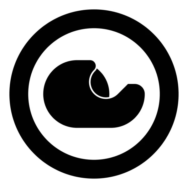 圆形圆形黑色矢量图像立体轮廓简约表象用苏格兰带粘合剂分配器 — 图库矢量图片