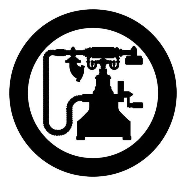 Старовинний Телефон Ретро Телефон Старого Стародавнього Виробництва Значок Колі Круглий — стоковий вектор