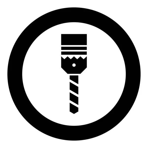 Bohrer Mit Patronenbit Stationäre Nutzung Symbol Kreis Runde Schwarze Farbe — Stockvektor