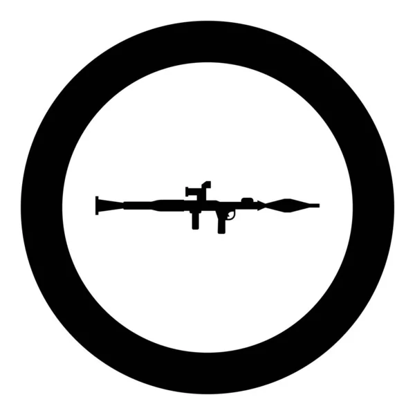 Granatwerfer Militärische Waffe Armee Symbol Kreis Runde Schwarze Farbe Vektor — Stockvektor