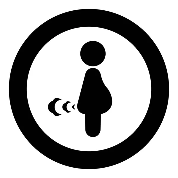 Έγκυος Γυναίκα Κλάνει Διάλειμμα Αέρα Κλάνει Φούσκωμα Αέριο Σύννεφο Δυσωδία — Διανυσματικό Αρχείο