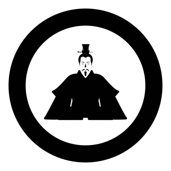Împărat Japonia China Siluetă Nobilime Chineză Personaj Japonez Avatar Imperial — Vector de stoc