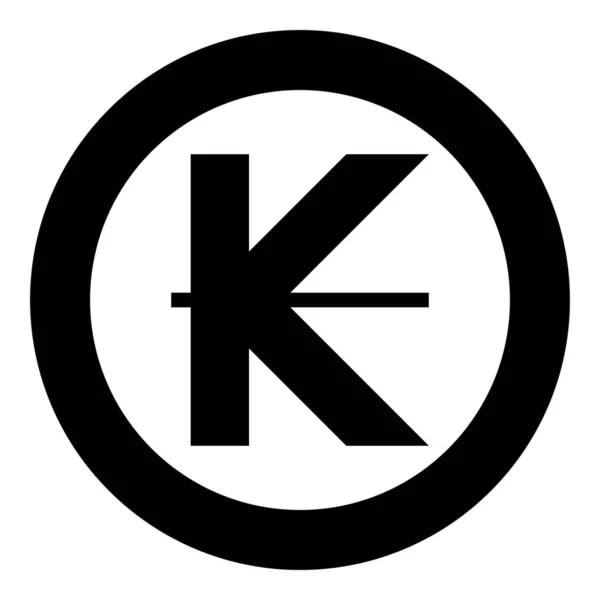 Podepsat Symbol Měny Kip Laos Ikona Kruhu Kruhové Černé Barvy — Stockový vektor