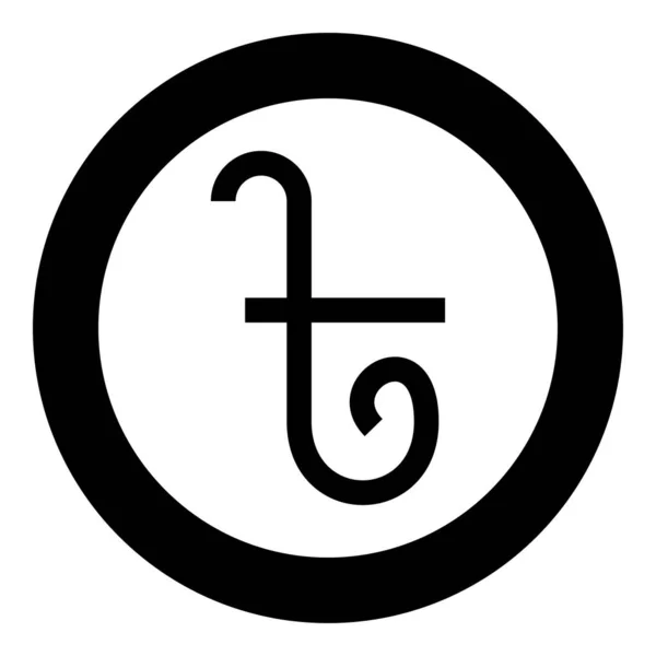 Taka孟加拉国孟加拉卢比符号货币符号Bangladeshi货币Bdt图标圆形圆形黑色矢量图形实线轮廓简约 — 图库矢量图片