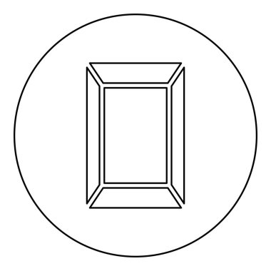 Şablon resim dikdörtgen simgesi yuvarlak siyah renk vektör illüstrasyon resim dış hat ince biçimi basit