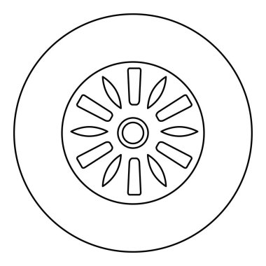 Davul endüstrisi yuvarlak simge yuvarlak yuvarlak yuvarlak siyah renkli vektör çizim ana hatları ince çizgi biçimi