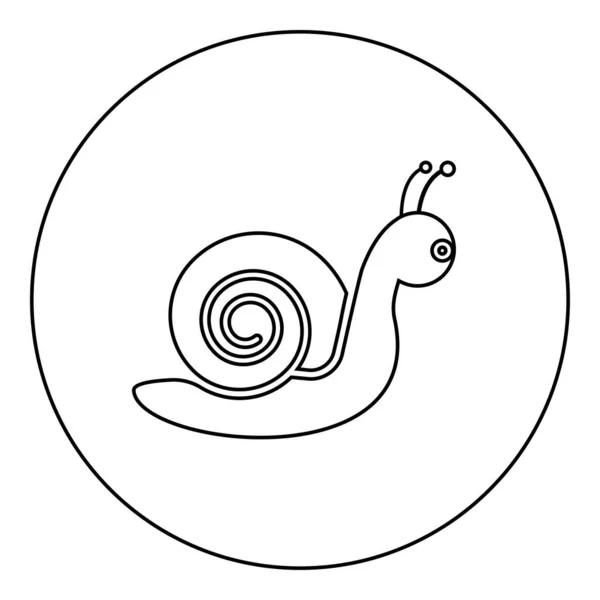 สเนล มอลล ไอคอนในวงกลม ภาพวาดเวกเตอร ปแบบเส นขอบเส นโค สไตล บาง — ภาพเวกเตอร์สต็อก