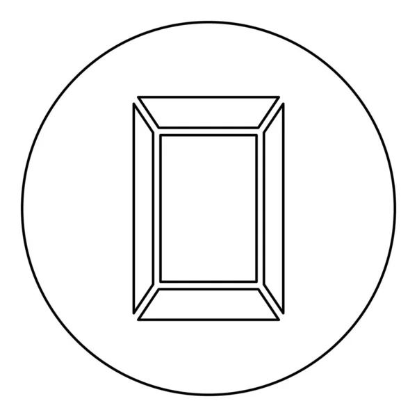 Vorlage Bild Rechteckiges Symbol Kreis Runde Schwarze Farbe Vektor Illustration — Stockvektor
